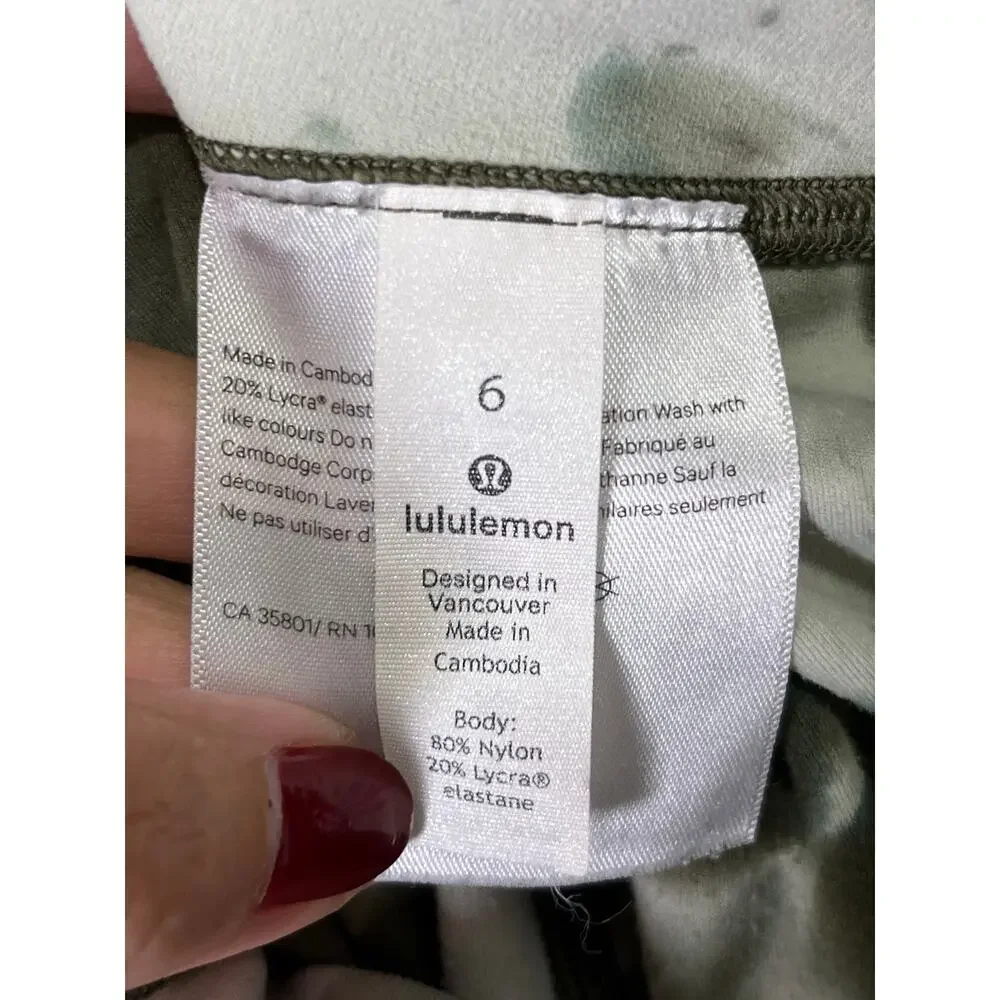 Lululemon Align High-Rise Leggings Olive Green Diamond Dye Tie Dye Yoga Leggings